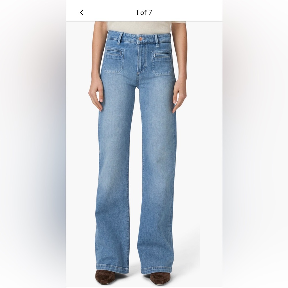 Paige Leenah Patch Pocket Wide Leg Jeans (Adley)
